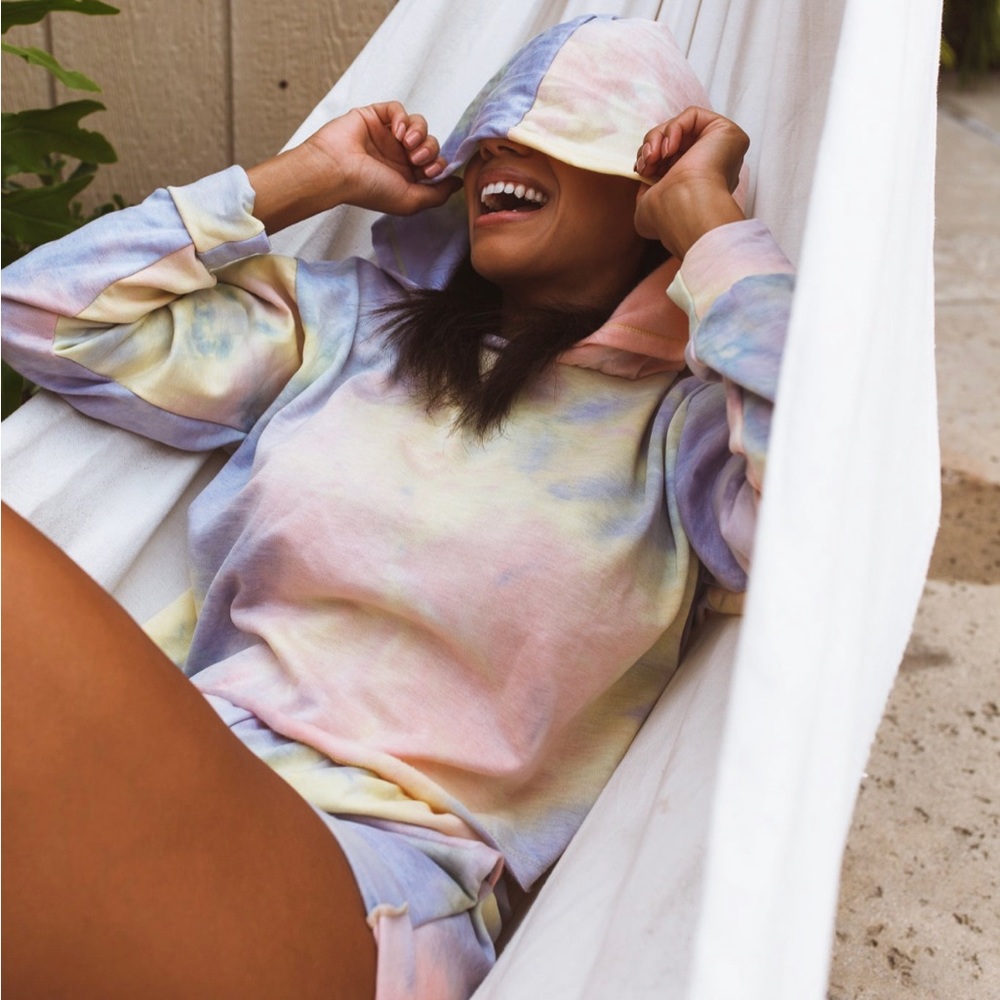 Comfy Tie Dye Cropped Hoodie